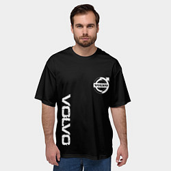 Футболка оверсайз мужская Volvo white logo auto, цвет: 3D-принт — фото 2