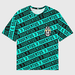 Футболка оверсайз мужская Juventus pattern logo steel, цвет: 3D-принт