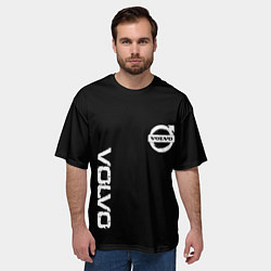 Футболка оверсайз мужская Volvo white logo auto steel, цвет: 3D-принт — фото 2