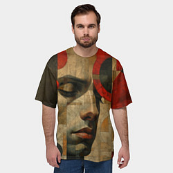 Футболка оверсайз мужская Мужское лицо в перспективе, цвет: 3D-принт — фото 2