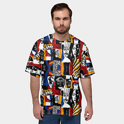 Футболка оверсайз мужская Лица и узоры, цвет: 3D-принт — фото 2