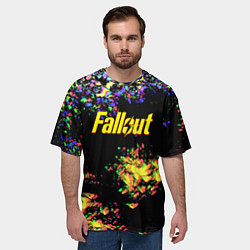 Футболка оверсайз мужская Fallout краски, цвет: 3D-принт — фото 2