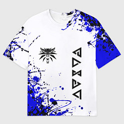 Футболка оверсайз мужская Ведьмак лого краски, цвет: 3D-принт