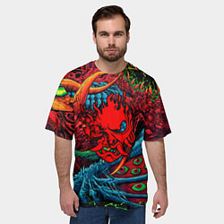 Футболка оверсайз мужская Samurai logo cyberpunk, цвет: 3D-принт — фото 2