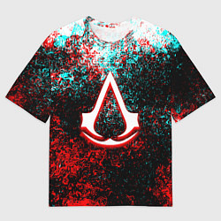 Футболка оверсайз мужская Assassins Creed logo glitch, цвет: 3D-принт