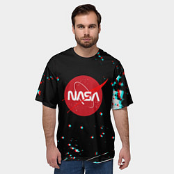 Футболка оверсайз мужская NASA glitch splash, цвет: 3D-принт — фото 2