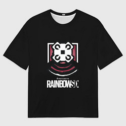 Футболка оверсайз мужская Радуга лого ачивки, цвет: 3D-принт