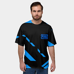 Футболка оверсайз мужская PUBG blue geometry, цвет: 3D-принт — фото 2