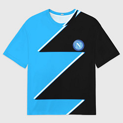Футболка оверсайз мужская Napoli fc geometry blue, цвет: 3D-принт