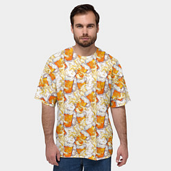 Футболка оверсайз мужская Кружки с пивом, цвет: 3D-принт — фото 2