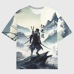 Футболка оверсайз мужская Воин самурай - призрак Цусимы, цвет: 3D-принт