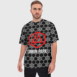 Футболка оверсайз мужская Linkin park logo pattern, цвет: 3D-принт — фото 2