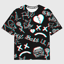 Футболка оверсайз мужская Lil Peep logo glitch, цвет: 3D-принт