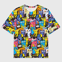 Мужская футболка оверсайз Креативные коты