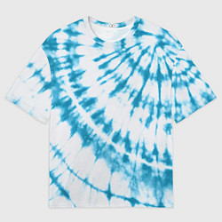 Мужская футболка оверсайз Тай-дай бело-синий