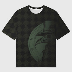 Футболка оверсайз мужская Чумной доктор цвете хаки, цвет: 3D-принт