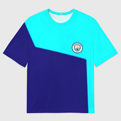 Футболка оверсайз мужская Манчестер сити геометрия спорт, цвет: 3D-принт
