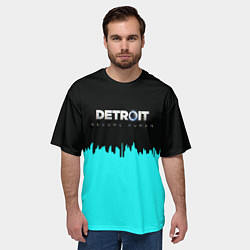 Футболка оверсайз мужская Detroit become human rk800, цвет: 3D-принт — фото 2