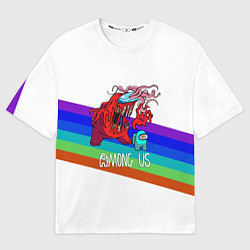 Футболка оверсайз мужская Among us colors line монстр, цвет: 3D-принт