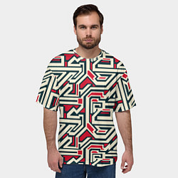 Футболка оверсайз мужская Лабиринтовые зигзаги, цвет: 3D-принт — фото 2