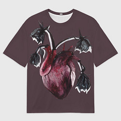 Мужская футболка оверсайз Увядшее сердце