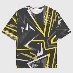 Футболка оверсайз мужская Абстрактный фон со спортивным узором, цвет: 3D-принт