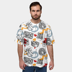 Футболка оверсайз мужская Узор суши, цвет: 3D-принт — фото 2