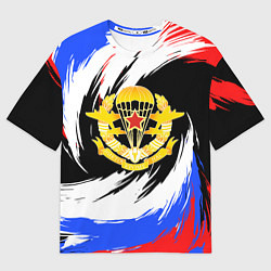 Футболка оверсайз мужская ВДВ - цвета триколора, цвет: 3D-принт