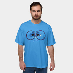 Футболка оверсайз мужская Эмоция печаль - глаза крупно, цвет: 3D-принт — фото 2