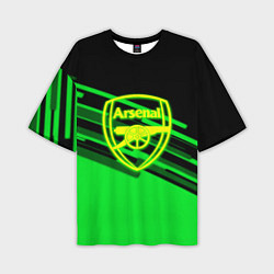Футболка оверсайз мужская Arsenal geometry line green, цвет: 3D-принт