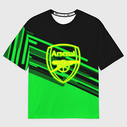 Футболка оверсайз мужская Arsenal geometry line green, цвет: 3D-принт