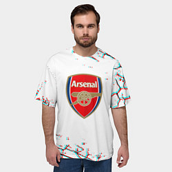 Футболка оверсайз мужская Arsenal fc текстура, цвет: 3D-принт — фото 2