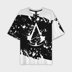 Футболка оверсайз мужская Assassins Creed logo краски, цвет: 3D-принт