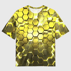 Футболка оверсайз мужская Золотые соты, цвет: 3D-принт