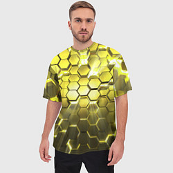 Футболка оверсайз мужская Золотые соты, цвет: 3D-принт — фото 2