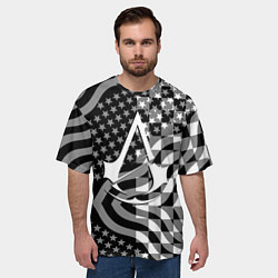 Футболка оверсайз мужская Assassins Creed logo game usa, цвет: 3D-принт — фото 2