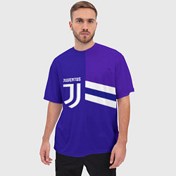 Футболка оверсайз мужская Juventus sport geometry line, цвет: 3D-принт — фото 2