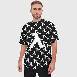 Футболка оверсайз мужская Half liife logo pattern, цвет: 3D-принт — фото 2
