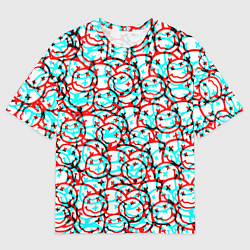 Футболка оверсайз мужская Nirvana smile glitch, цвет: 3D-принт
