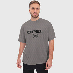 Футболка оверсайз мужская Opel мозаика серо-коричневый, цвет: 3D-принт — фото 2