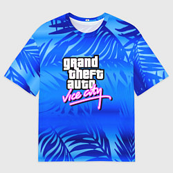 Футболка оверсайз мужская GTA vice city тропики, цвет: 3D-принт