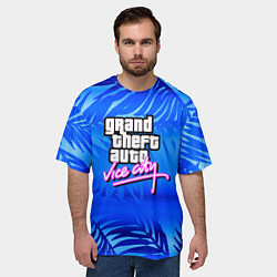 Футболка оверсайз мужская GTA vice city тропики, цвет: 3D-принт — фото 2