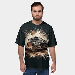 Футболка оверсайз мужская Раллийный автомобиль, цвет: 3D-принт — фото 2