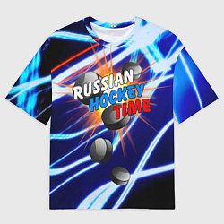 Футболка оверсайз мужская Время русского хоккея, цвет: 3D-принт