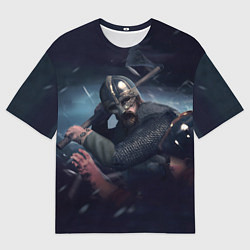 Футболка оверсайз мужская Викинг хускарл с секирой, цвет: 3D-принт