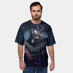 Футболка оверсайз мужская Викинг хускарл с секирой, цвет: 3D-принт — фото 2