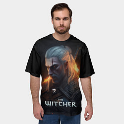Футболка оверсайз мужская The Witcher and fire, цвет: 3D-принт — фото 2