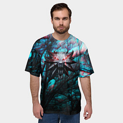 Футболка оверсайз мужская The Witcher logo night, цвет: 3D-принт — фото 2