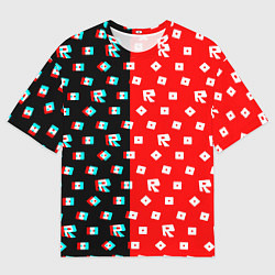 Футболка оверсайз мужская Roblox glitch pattern, цвет: 3D-принт