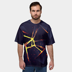 Футболка оверсайз мужская Золотые яркие неоновые плиты, цвет: 3D-принт — фото 2